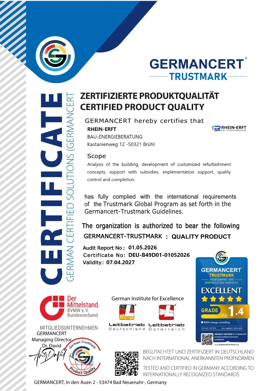 GermanCert Trustmark Zertifikat